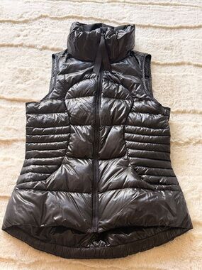 lululemon athletica Black Quilted Puffer Vest with High Funnel Collar